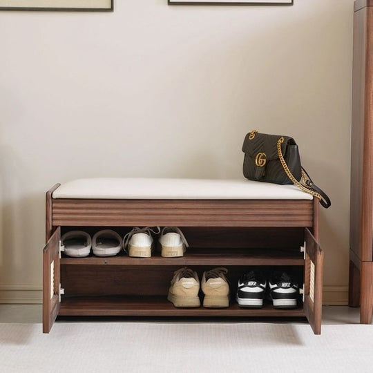 實木換鞋凳