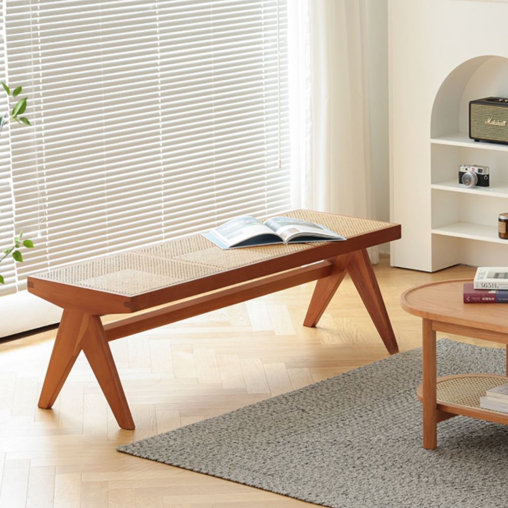 SANGUINE rattan bench cherry wood - Main Image