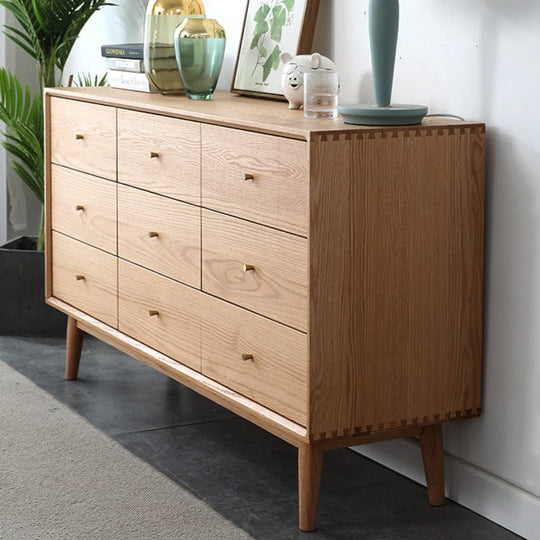 STANZOR chest of nine drawers red oak
