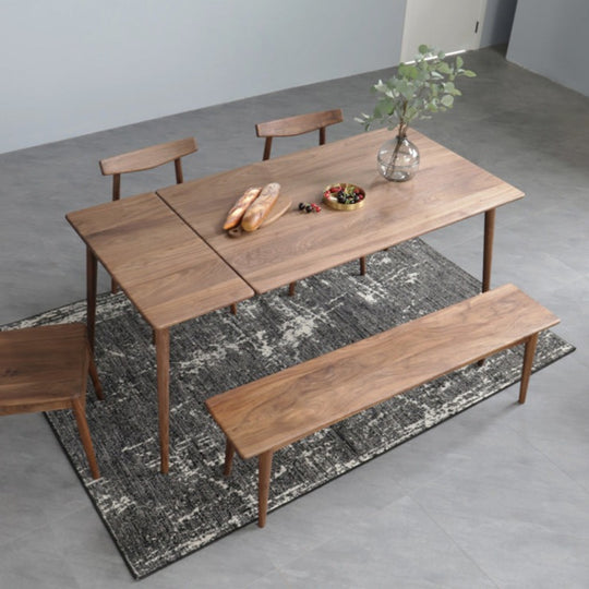 TEDALIST retractable dining table black walnut (can be customized) 
